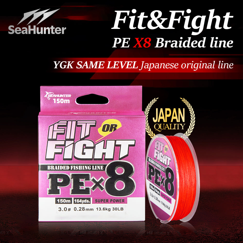 SeaHunter Fit or Fight PE X8 150M 300M Japanese Braided Fishing Line Saltwater 1PC