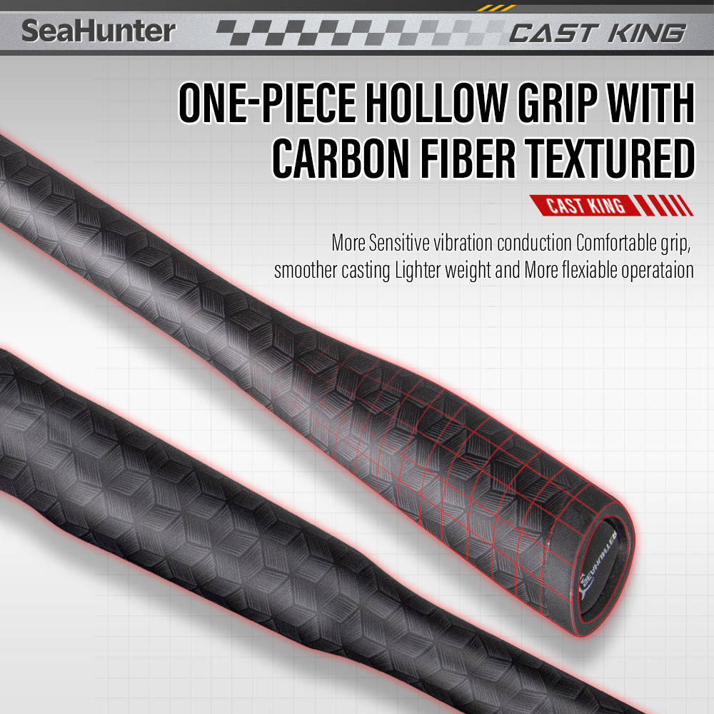 SeaHunter CAST KING Double Tip Carbon Fishing Rod Fuji Guides Casting Spinning Pole