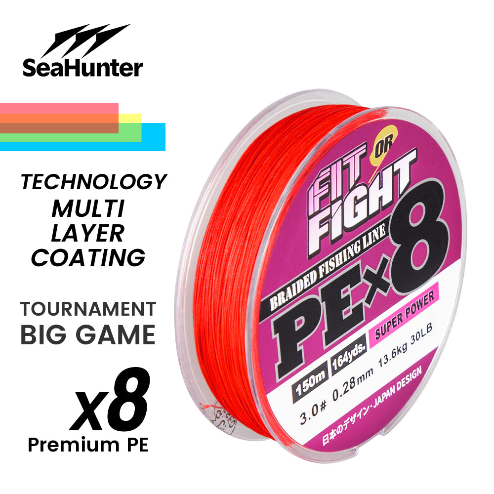 SeaHunter Fit or Fight PE X8 150M 300M Japanese Braided Fishing Line Saltwater 1PC