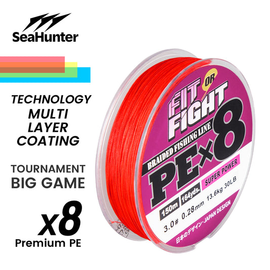 SeaHunter Fit or Fight PE X8 150M 300M Japanese Braided Fishing Line Saltwater 1PC