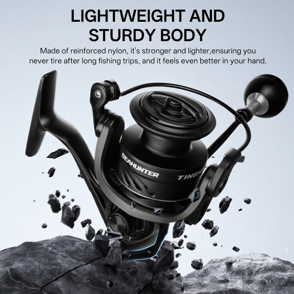 SeaHunter Tinghe Pro Spinning Reel 15kg Drag Carbon Fiber Power Handle Saltwater Freshwater Fishing Reel 1PC
