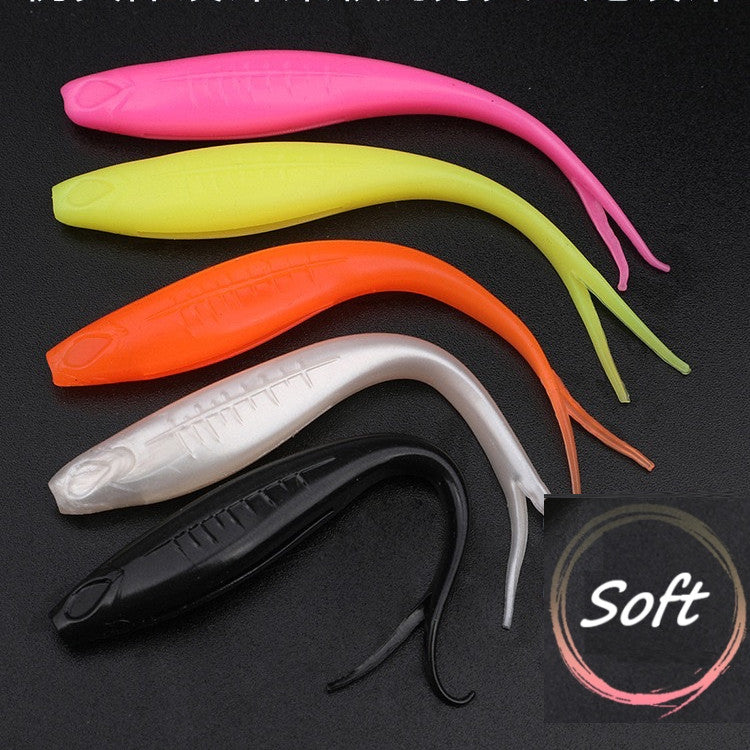 SeaHunter T-Tail Soft Lure: 7.5cm/2.6g Realistic Swimming Baitfish for Bass Fishing - 8PCS/Bag