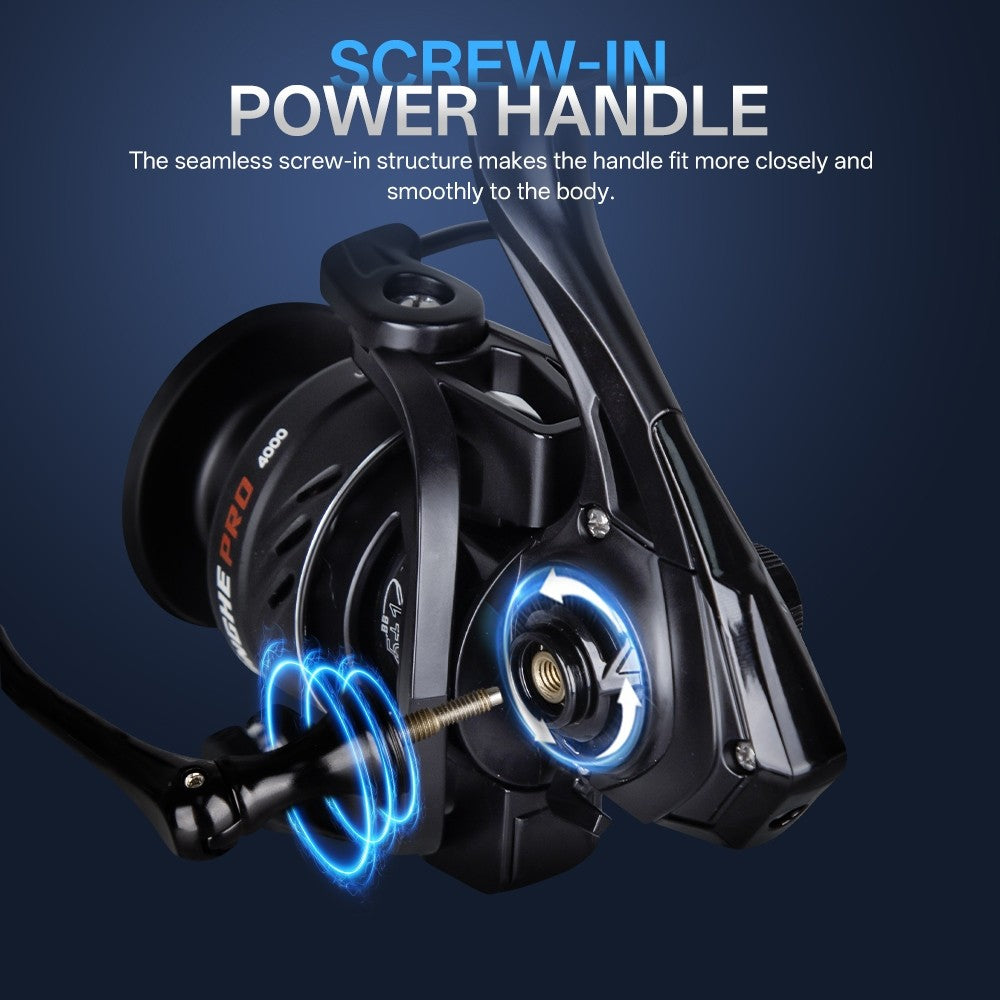 SeaHunter Tinghe Pro Spinning Reel 15kg Drag Carbon Fiber Power Handle Saltwater Freshwater Fishing Reel 1PC