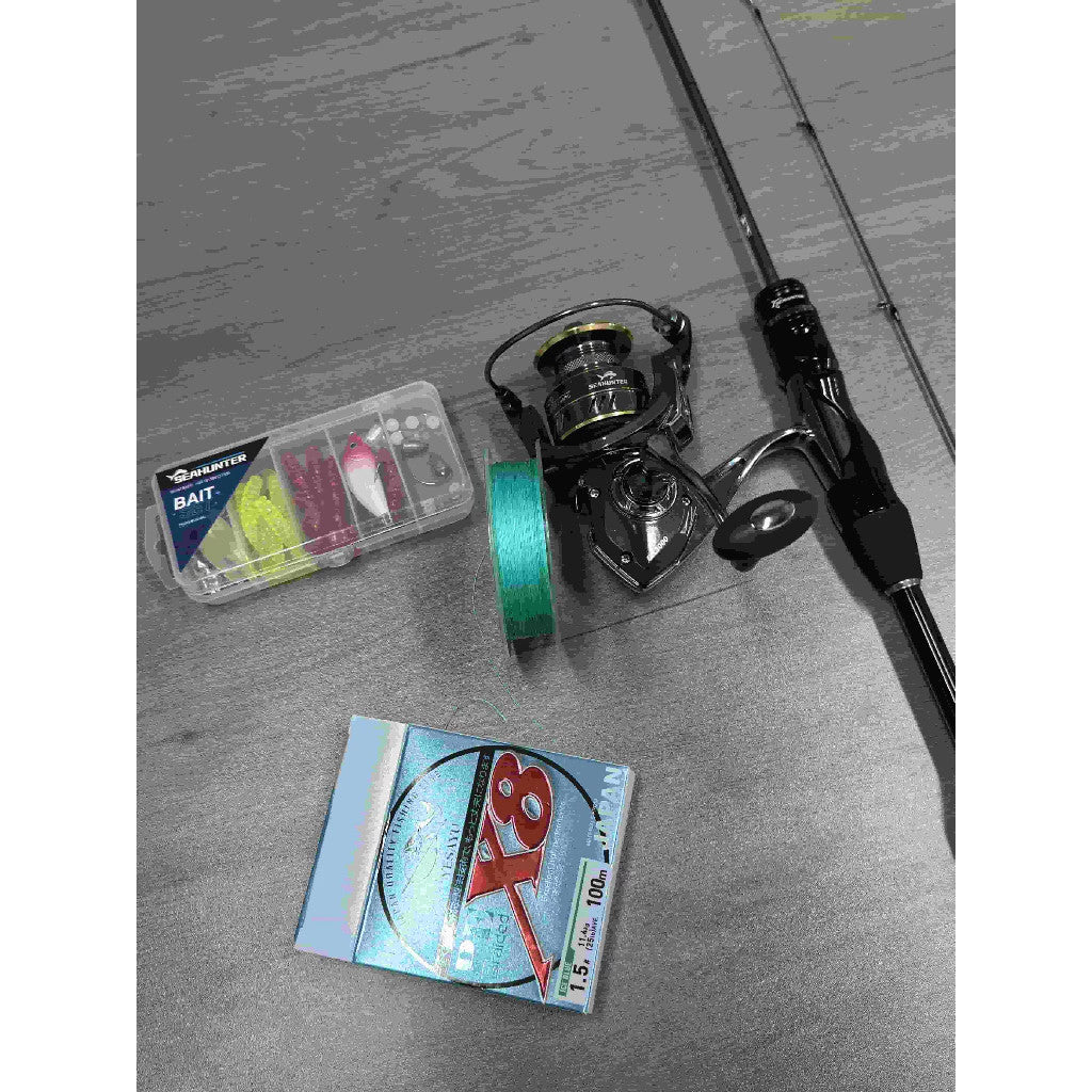 [OFFICIAL] SeaHunter Blue Shark Joran Pancing DK Spinning Reel 1 Set=Joran+Reel+PE X8 Senar+Lure Set