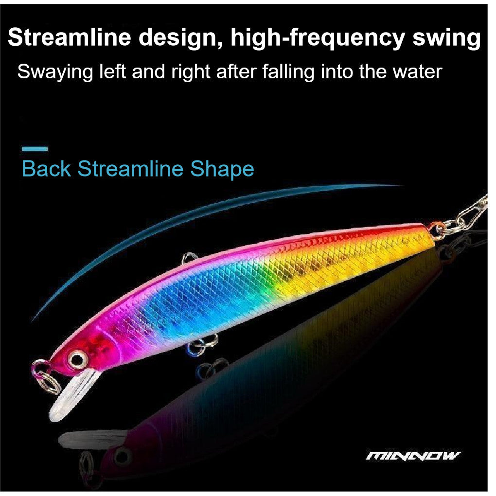 SeaHunter Long-Cast Floating Minnow: 8cm/7g Laser Coating Fishing Lure for Predators - 5PCS/Set