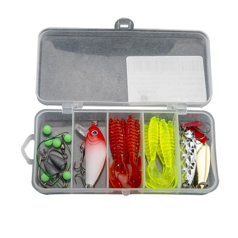 SeaHunter Soft Bait Fishing Lure Set 10pcs Paddle Tail T-Tail with Hooks and Box 1Set