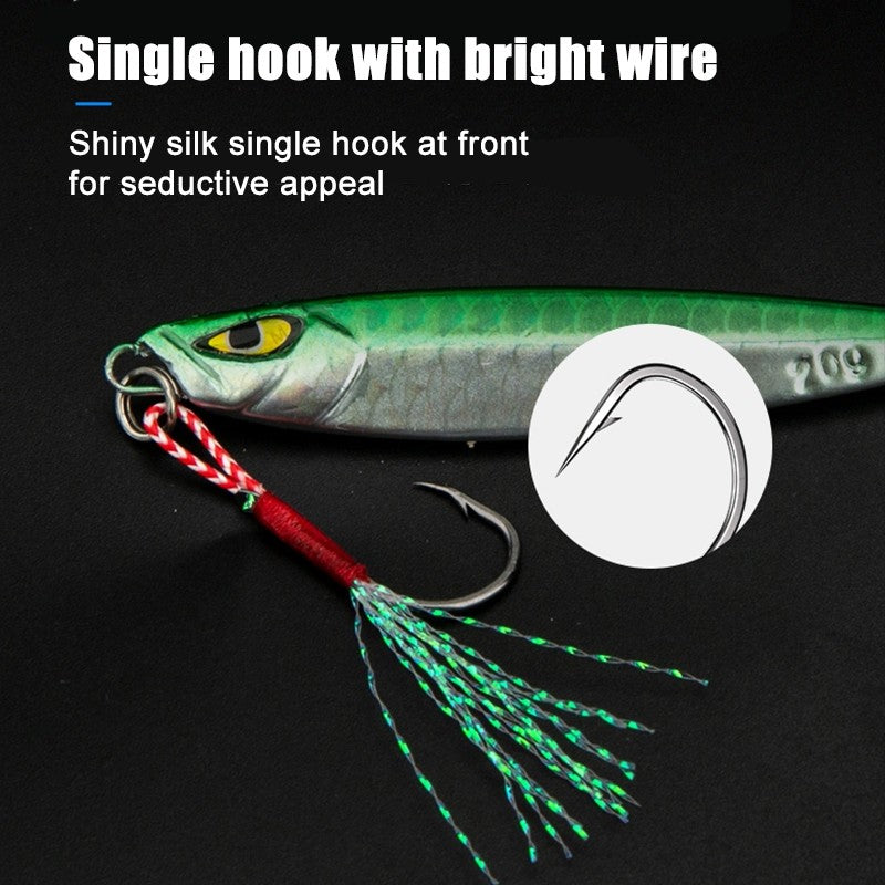 SeaHunter Metal Jig Set: 10g-20g Laser Fish-Scale Casting Lures for Saltwater & Freshwater - 5PCS/Box
