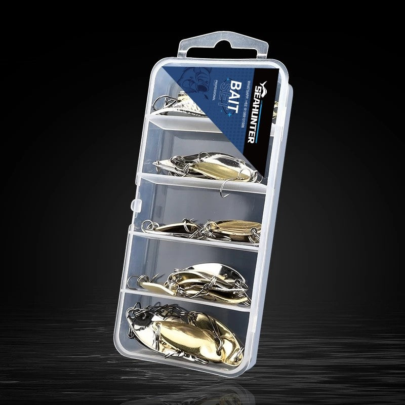 SeaHunter 29PCS Metal Spoon Set: 1.5-5g Gold/Silver Reflective Lures for All Waters - 1 Box