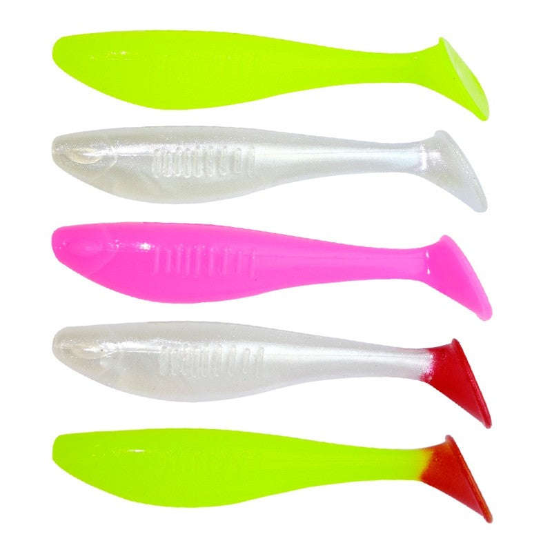 SeaHunter 6pcs TPE Soft T-Tail Lure Set 7.5cm 4g Artificial Swimbaits for Saltwater Freshwater 1Set