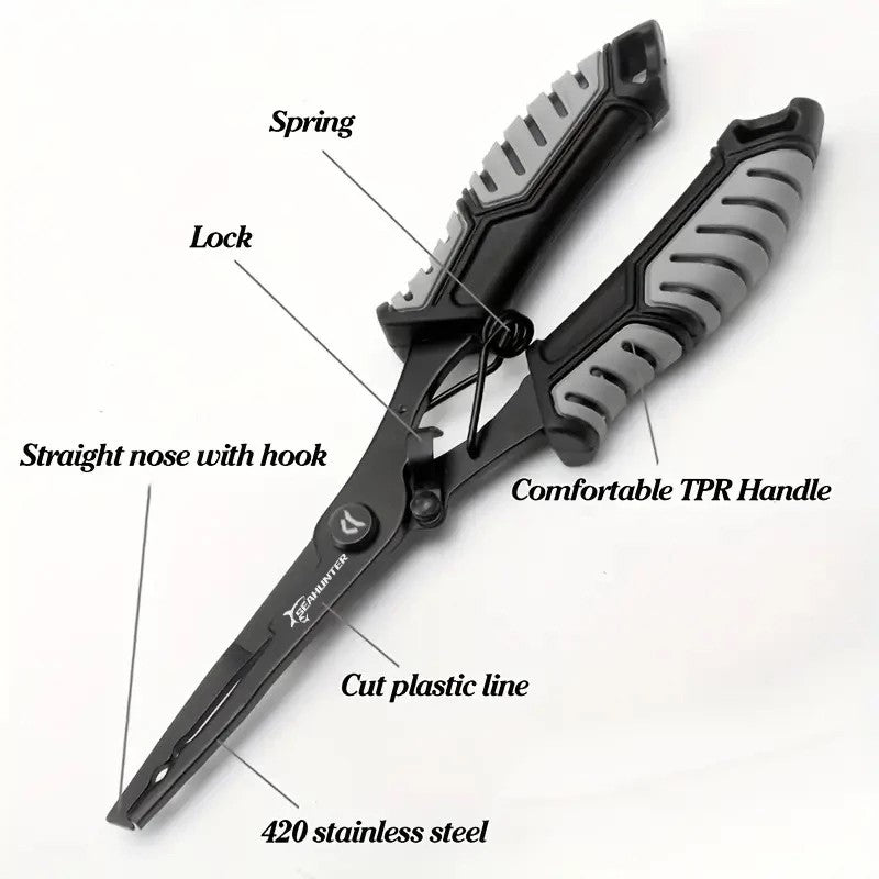 SeaHunter Fishing Tool Set: 20cm Lip Grip & 18cm Pliers for Saltwater & Freshwater - 2PCS/Set