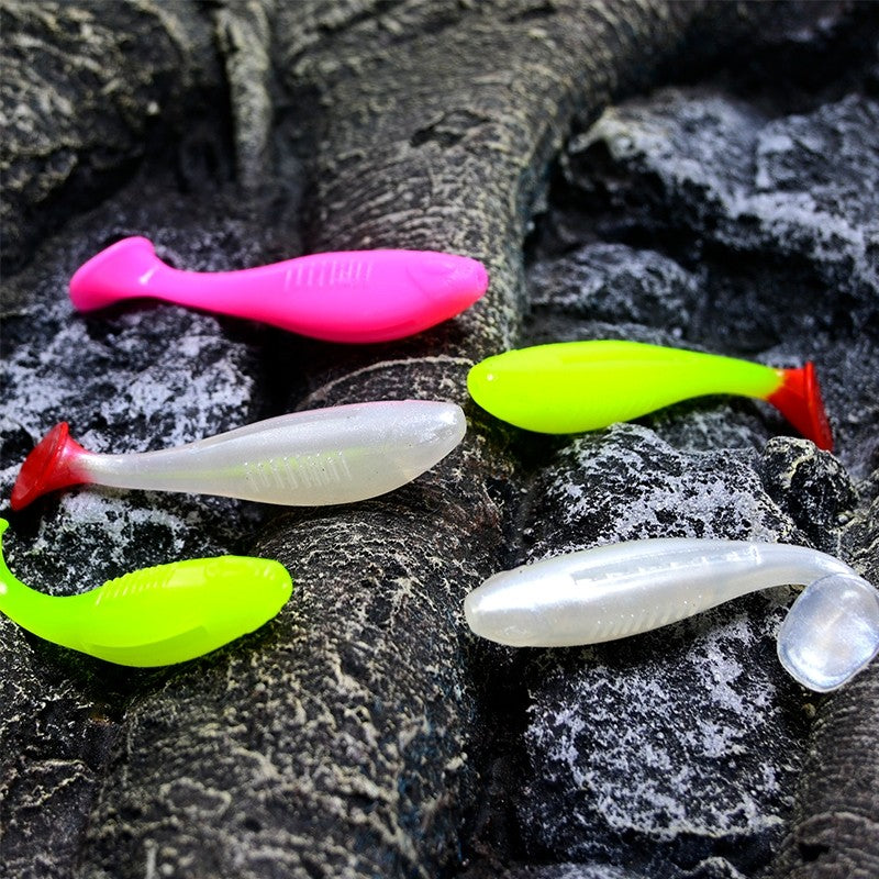 SeaHunter 6pcs TPE Soft T-Tail Lure Set 7.5cm 4g Artificial Swimbaits for Saltwater Freshwater 1Set