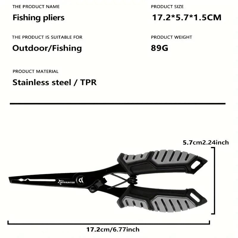 SeaHunter Fishing Tool Set: 20cm Lip Grip & 18cm Pliers for Saltwater & Freshwater - 2PCS/Set