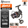 [OFFICIAL] SeaHunter Blade X Reel Pnacing Power Hnadle All Metal Spinning Fishing Reel 7+1 BB 5.1:1/4.7:1 Gear Ratio 3000-8000 Series 10KG Max Drag, Aluminum Alloy Bodyand Grip Saltwater Fishing Whee