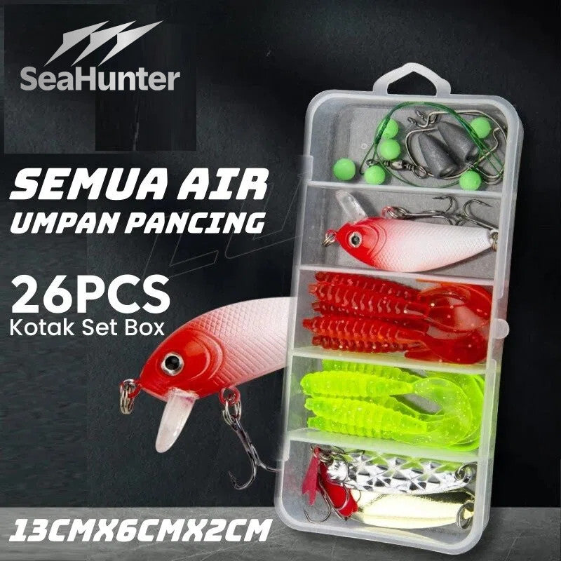 [Beli 1 Gratis 1] SeaHunter BLUE SHARK PE X8 Senar Pancing 300M + Semua Air Umpam Pancing 1 SET 26PCS, Senar Pancing