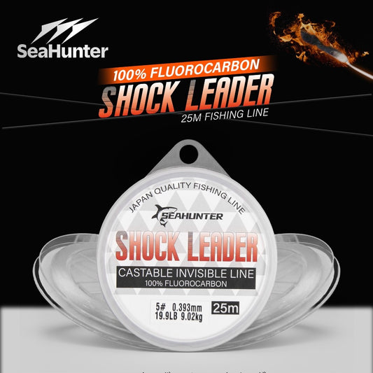 SeaHunter 25M Fluorocarbon Coated Shock Leader Invisible Strong Saltwater Freshwater Clear Fishing Line 1PC
