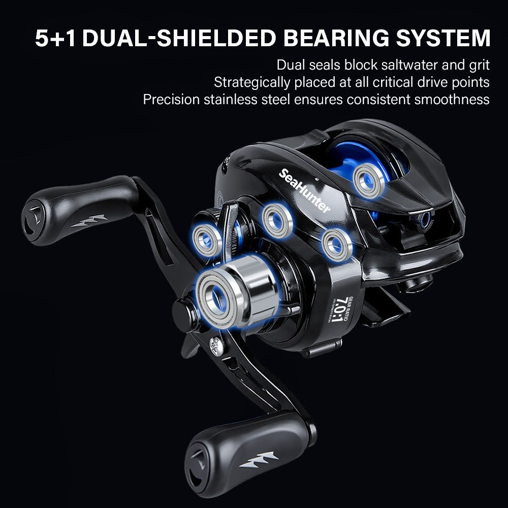SeaHunter Blue Shark DC Reel Anti-Backlash 153g Ultralight 7.0:1 Gear Ratio 1PC