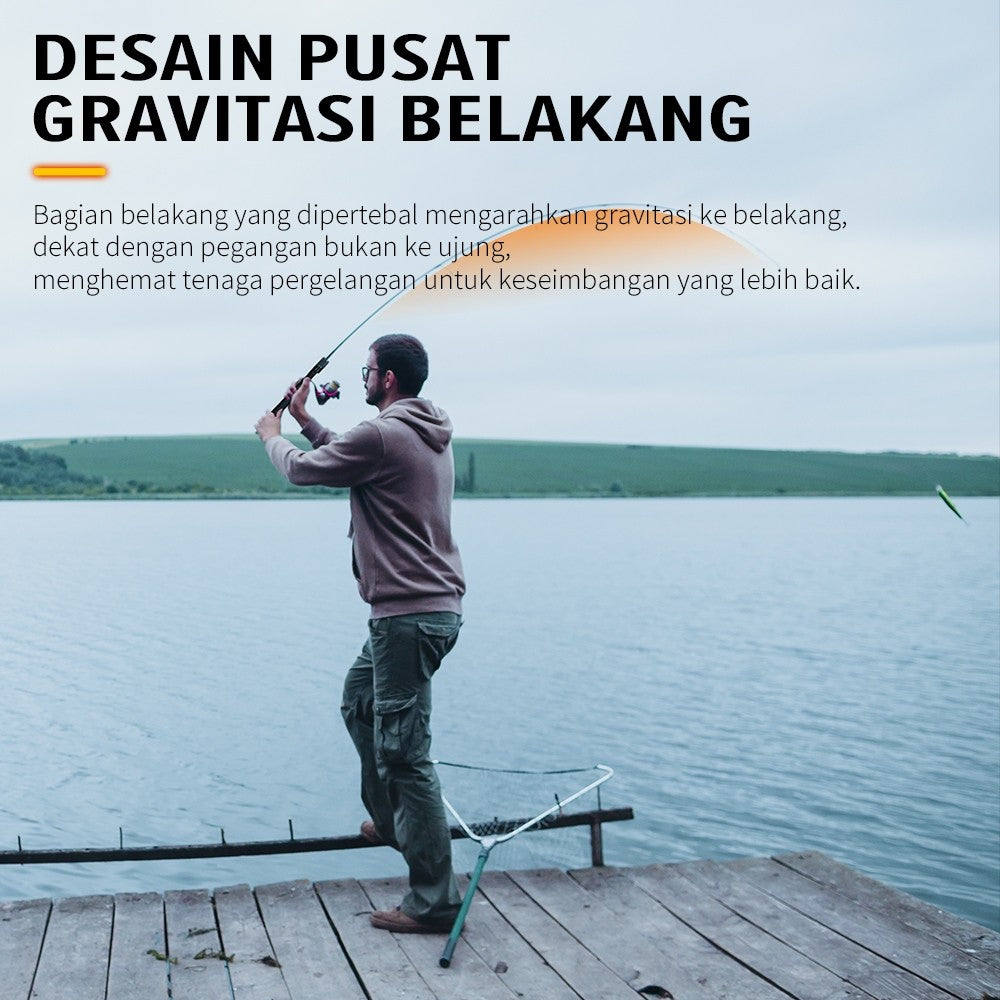 [OFFICIAL] SeaHunter Black Arrow Telescopic Rod Joran Pancing, FUJI O Ring 1.5m/1.68m/1.98m Long Castking Rod,30T Batang Kosong Kain Karbon,Power L Spinning/BC Fishing Rod Tombol Suara Lampu Tiang Ikan Mikro