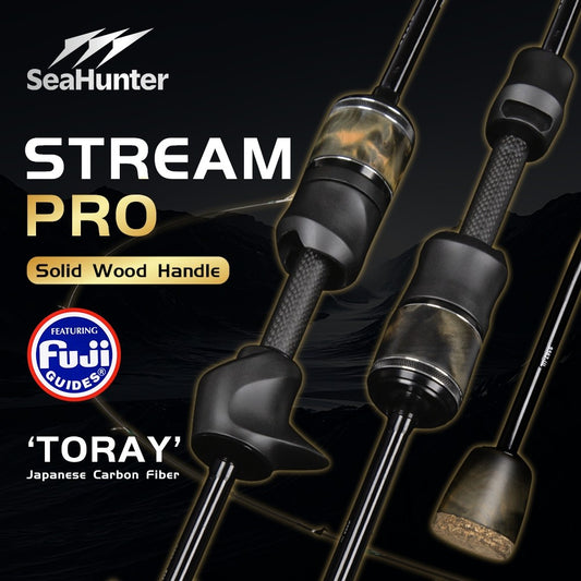 SeaHunter Stream Pro BFS Fishing Rod Fuji Guide Rings Ultralight 1.57m 1.68m Spinning Casting Rod 1PC