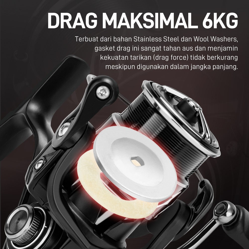 [OFFICIAL] Susunan Tali Rata Dan Padat 3000/4000 - SeaHunter CAST KING Power Handle Reel Pancing,7+1BB, 5.2:1 Gear Ratio,6KG MAX Grag,Stainless Steel Bearing, Full Carbon Material, Only 145g, 3 Waterproof Sections Suitable For Seawater & Freshwater