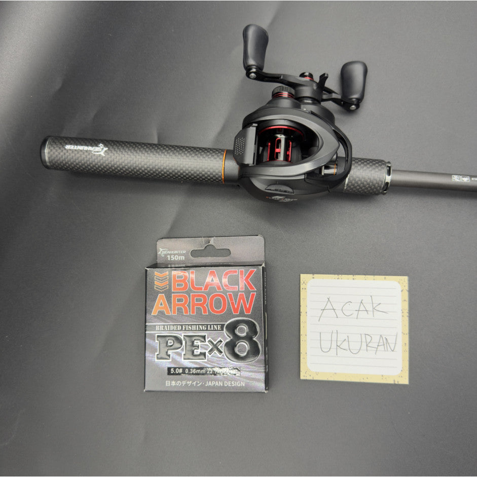 [OFFICIAL] SeaHunter Black Arrow Joran Pancing 1 SET= Joran UL Power Rod+Black Arrow BC Reel Pancing + Black Arrow 150M PE X8 Senar Fishing Line