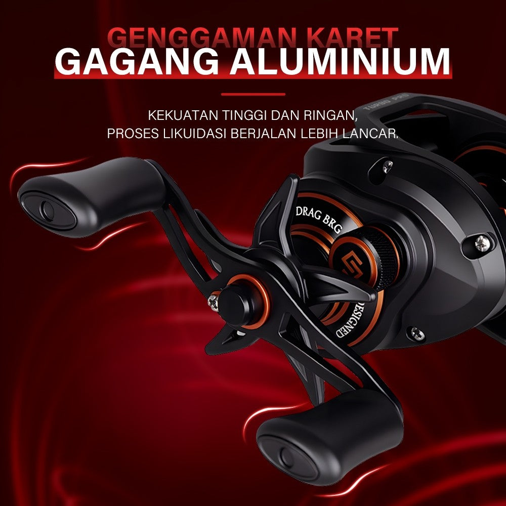 SeaHunter Turbo Pro 8.1:1 Baitcasting Reel 8kg Max Drag Clicker Aluminum Spool Fishing Reel 1PC