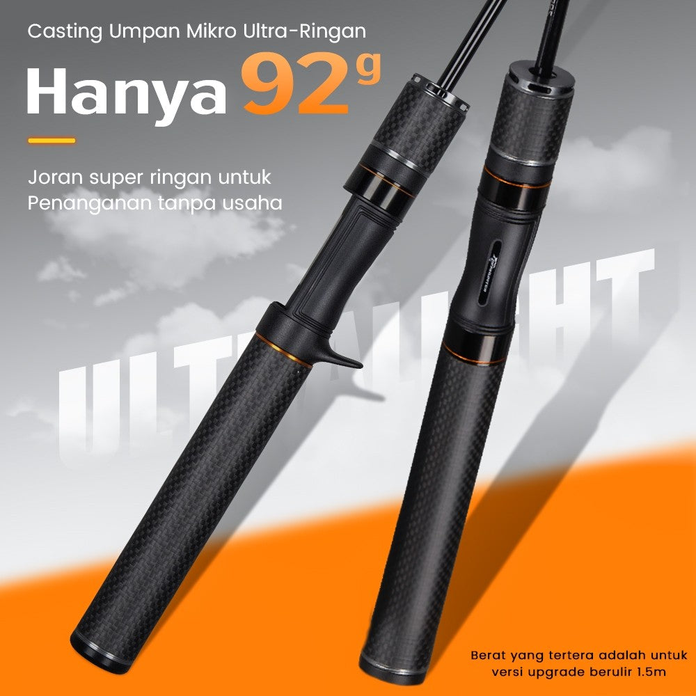 [OFFICIAL] SeaHunter Black Arrow PRO Joran Pancing,FUJI Gudang Panjang Joran BC Casting/Spinning 1.5M/1.68M/1.8M 92g Berat Umpan 1-9G UL Serat Karbon FUJI O Cincin Panduan BFS Tombol Suara Lampu Tiang Ikan Mikro 4.92FT Joran UL Carobon Fiber Solid Tip