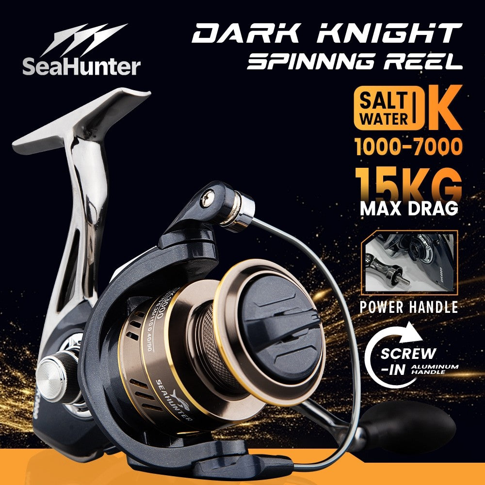 SeaHunter DK Power Handle Spinning Reel 15kg Max Drag Saltwater SW Fishing Reel 1PC