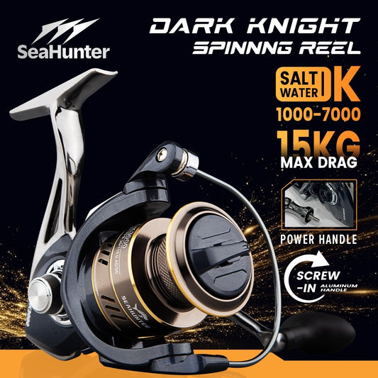 SeaHunter DK Power Handle Spinning Reel 15kg Max Drag Saltwater SW Fishing Reel 1PC