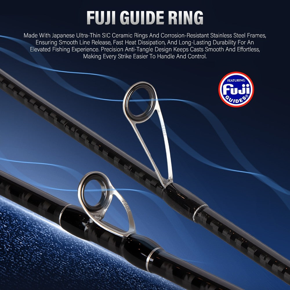 SeaHunter U Line 1.8M Fishing Rod Fuji Ceramic Rings Carbon Solid Tip M/MH Casting Rod 1PC