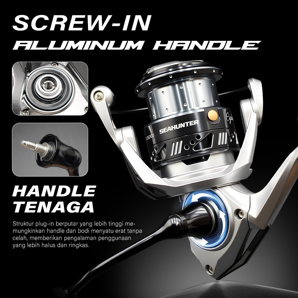 SeaHunter Cyberron 3000 Power Handle Reel 7kg Drag Saltwater Spinning Reel 1PC