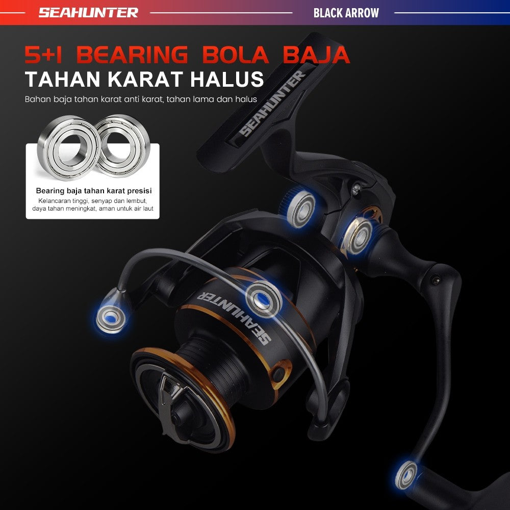 SeaHunter Black Arrow Power Handle Spinning Reel 13KG Drag Lightweight Professional 1PC