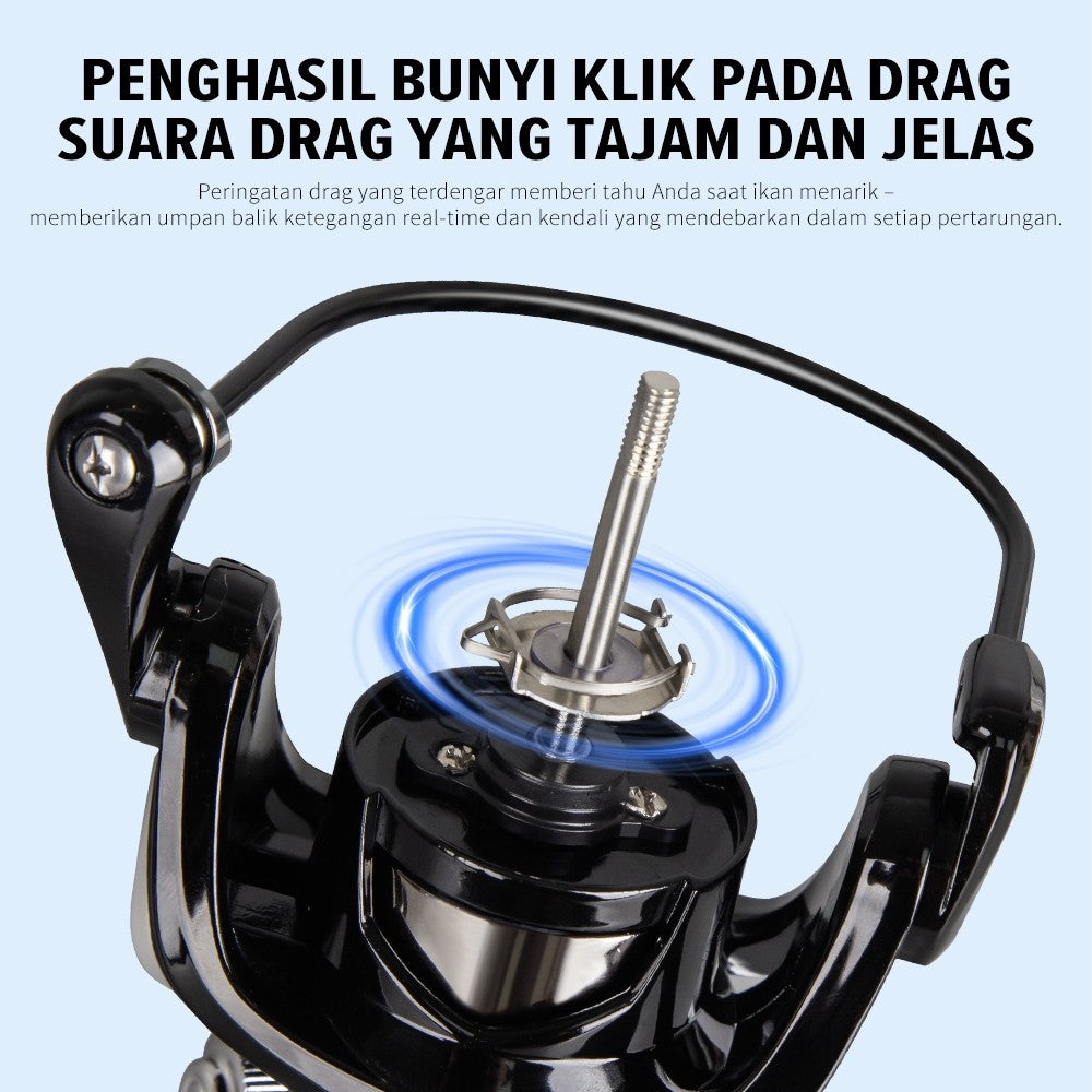 [OFFICIAL] SeaHunter Blue Shark Reel Pancing Power Handle Spinning Reel, 4 + 1 BB Bearings, 5.2:1 Gear Ratio, Maks 8KG Drag, CNC Aluminium Dangkal Spool, Multizon Tahan Air, Cocok untuk Mancing Air Tawar & Laut, Aliran Sungai, Danau, Ikan Mikro Spesies