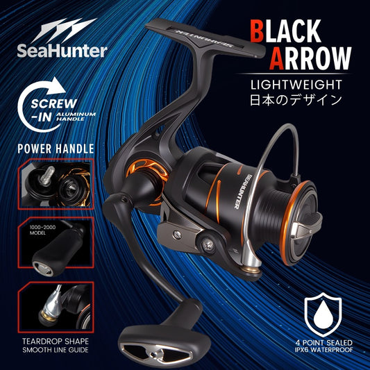 SeaHunter Black Arrow Power Handle Spinning Reel 13KG Drag Lightweight Professional 1PC