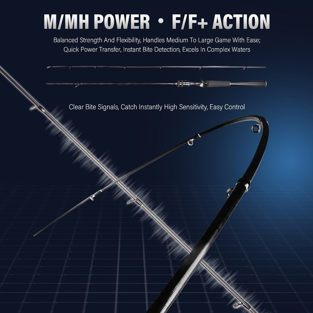 SeaHunter U Line 1.8M Fishing Rod Fuji Ceramic Rings Carbon Solid Tip M/MH Casting Rod 1PC
