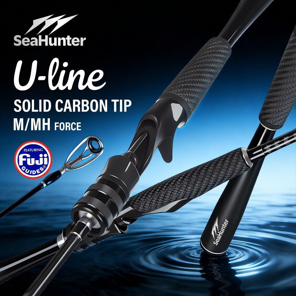 SeaHunter U Line 1.8M Fishing Rod Fuji Ceramic Rings Carbon Solid Tip M/MH Casting Rod 1PC