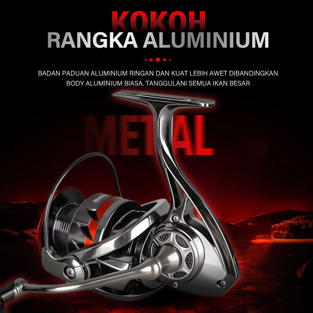 [OFFICIAL] SeaHunter Blade X Reel Pnacing Power Hnadle All Metal Spinning Fishing Reel 7+1 BB 5.1:1/4.7:1 Gear Ratio 3000-8000 Series 10KG Max Drag, Aluminum Alloy Bodyand Grip Saltwater Fishing Whee