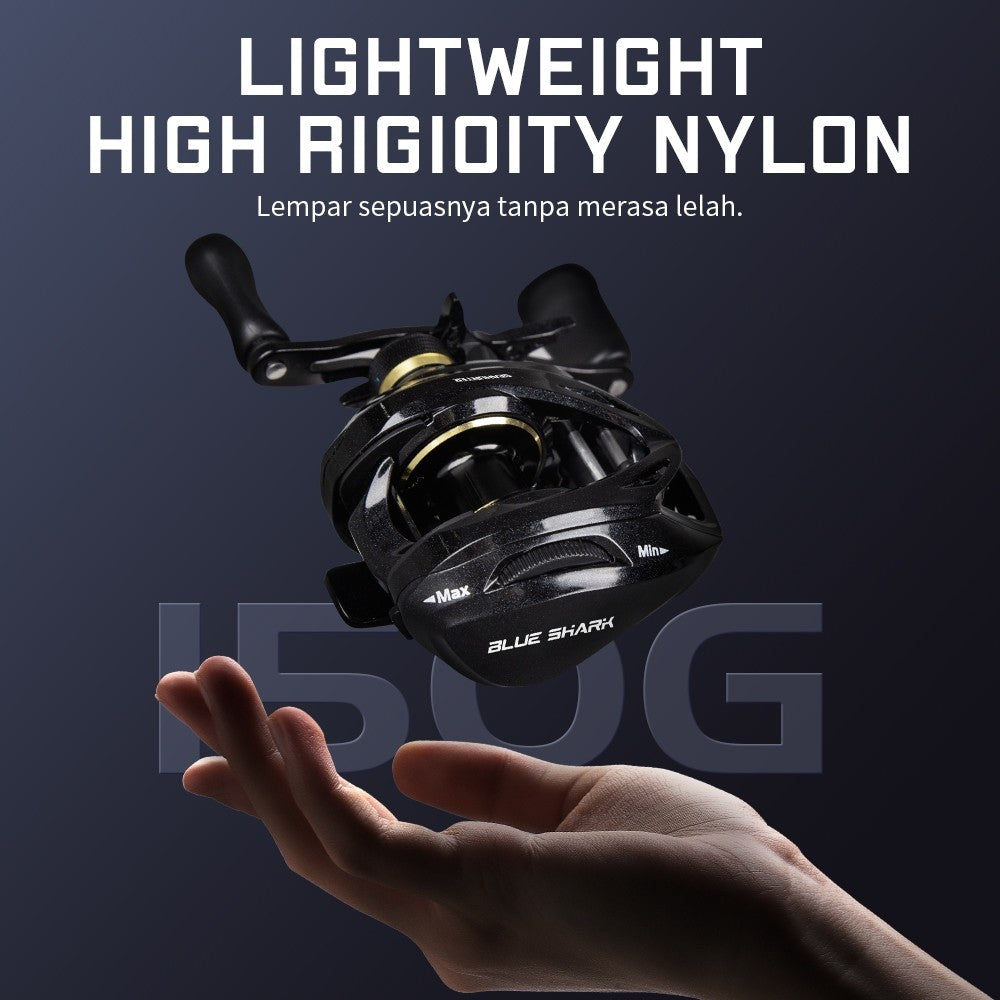 [OFFICIAL] SeaHunter Blue Shark BC Reel Pancing Baitcasting, Drag Clicker, 4+1 BB Ball Bearings, 7.2:1 Gear Ratio, 5kg Max Drag, Outdoor Fishing, Only 150g Weight, Aluminum Material Full Hitem Casting Reel