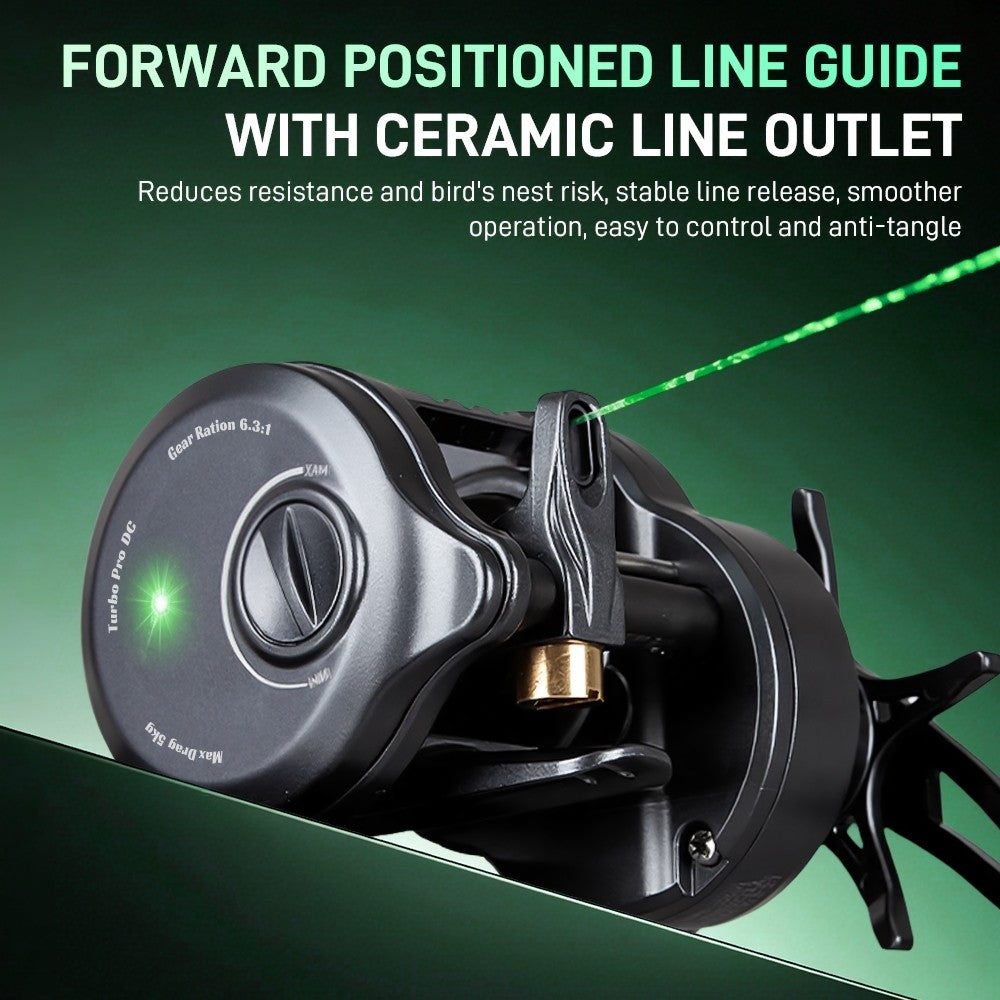 [OFFICIAL] SeaHunter Turbo Pro DC Reel Pancing BC Elektronik dengan Kerangka Komposit Nilon 155g Super Ringkas, Lahar Bola Stainless Steel 5+1 Segel Ganda, Pemanduan Kawat Didepan Keramik, Cocok untuk Semua Kondisi Perairan Baitcasting DC Reel