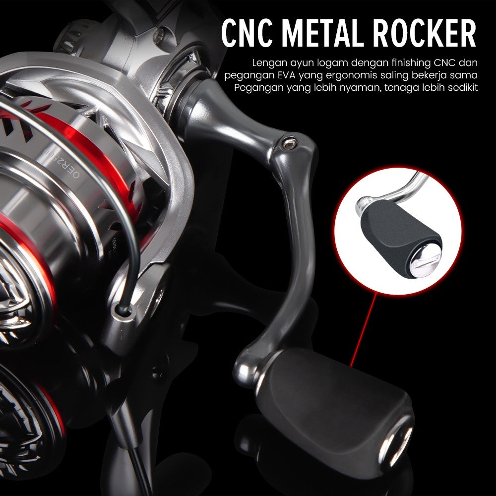 SeaHunter OER Power Handle Spinning Reel 12kg Max Drag Aluminum Shallow Spool Fishing Reel 1PC