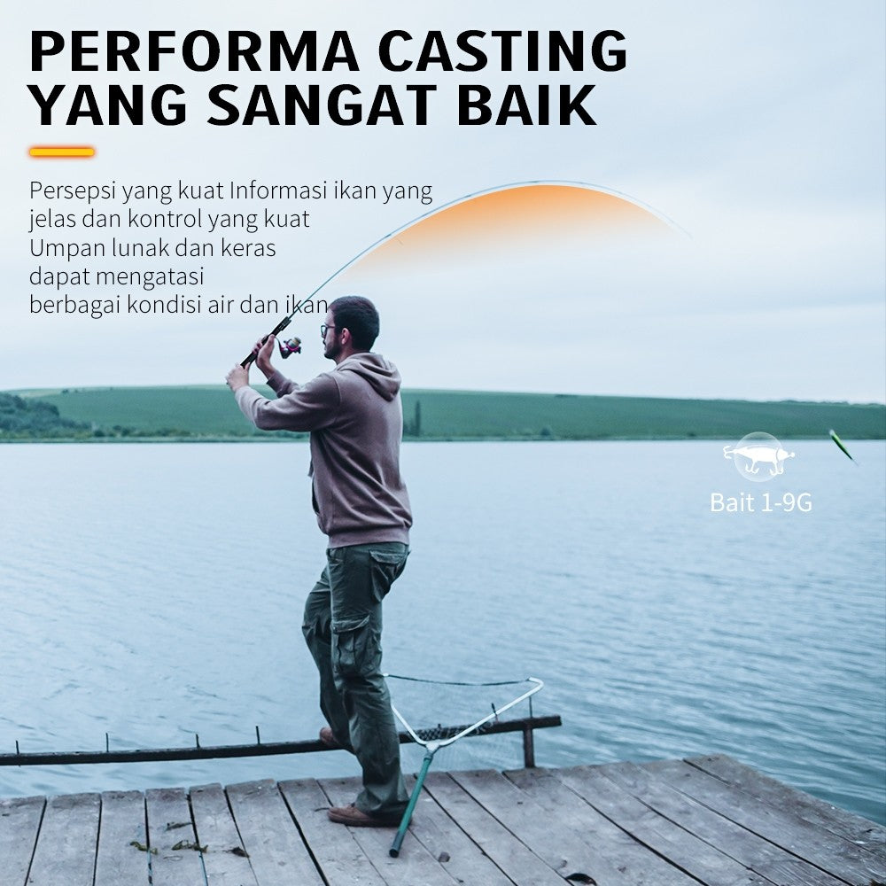 [OFFICIAL] SeaHunter Black Arrow PRO Joran Pancing,FUJI Gudang Panjang Joran BC Casting/Spinning 1.5M/1.68M/1.8M 92g Berat Umpan 1-9G UL Serat Karbon FUJI O Cincin Panduan BFS Tombol Suara Lampu Tiang Ikan Mikro 4.92FT Joran UL Carobon Fiber Solid Tip