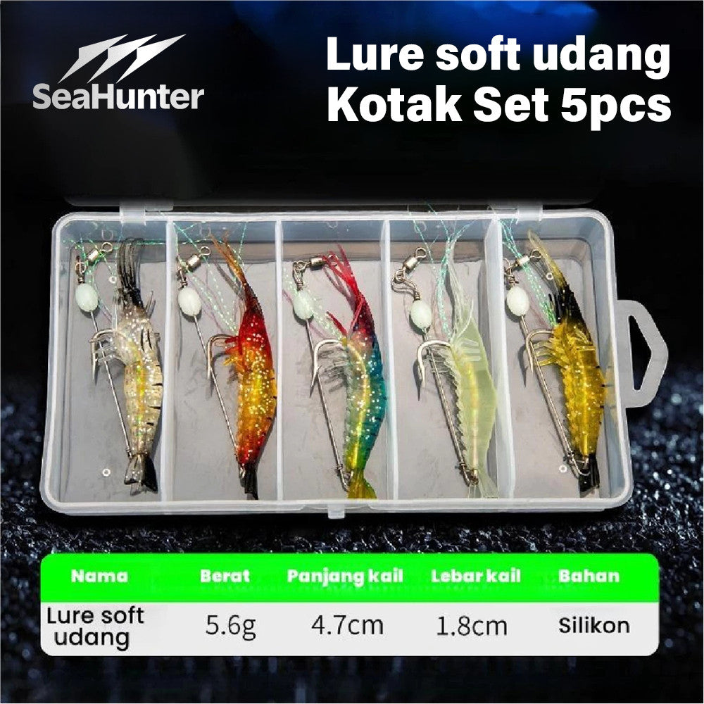 SeaHunter Fishing Lure Set Includes Frog Lures Metal Jigs Mirror Baits and Tackle Box 1Set