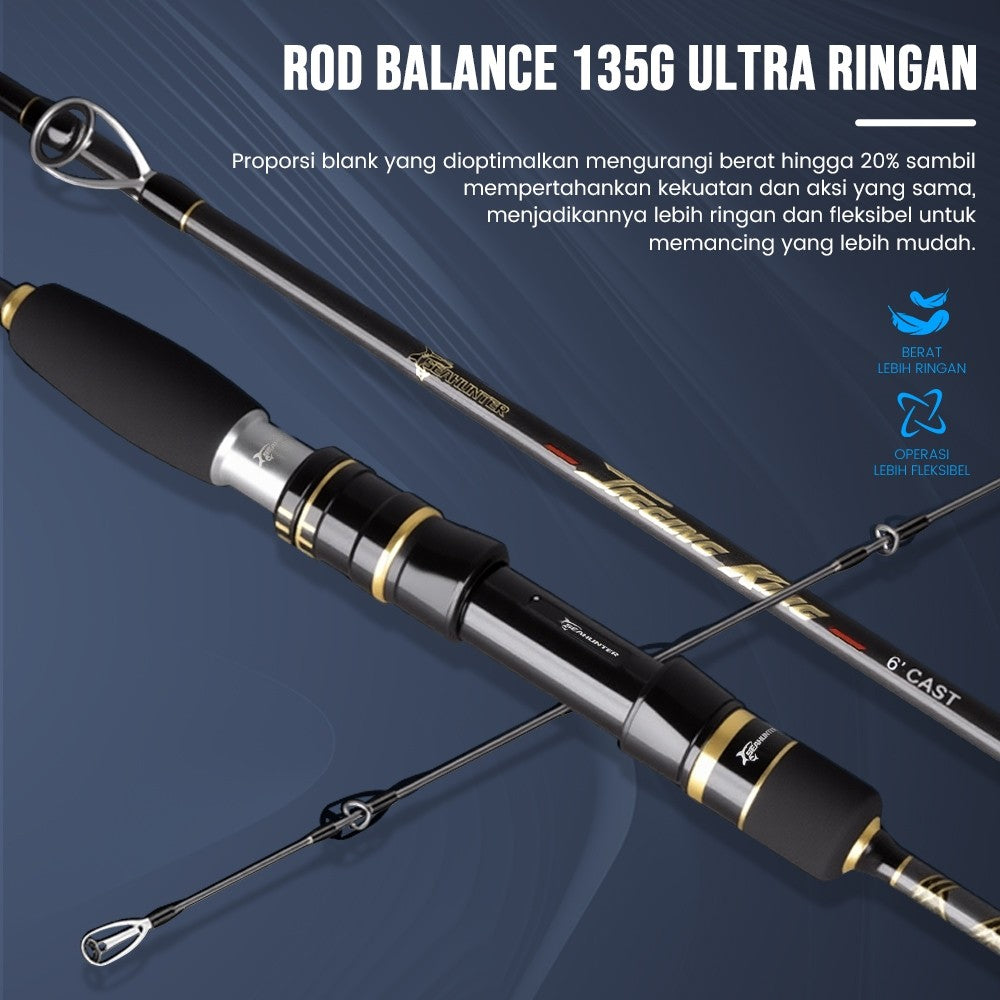 SeaHunter Jigging King Fishing Rod FUJI Guides Solid Carbon 20kg Drag Jigging Rod 1PC