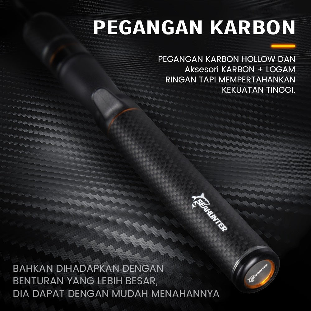 [OFFICIAL] SeaHunter Black Arrow PRO Joran Pancing,FUJI Gudang Panjang Joran BC Casting/Spinning 1.5M/1.68M/1.8M 92g Berat Umpan 1-9G UL Serat Karbon FUJI O Cincin Panduan BFS Tombol Suara Lampu Tiang Ikan Mikro 4.92FT Joran UL Carobon Fiber Solid Tip