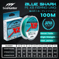 [OFFICIAL] SeaHunter Blue Shark 100M&150M&300M PE X8 Senar Pancing, Tahan Aus Senar PE X8 Hijau Merah Anti Kusut Tali Pancing Dikepang 300m Halus Lembut Jepang Braided Fishing Line Memancing Di Laut