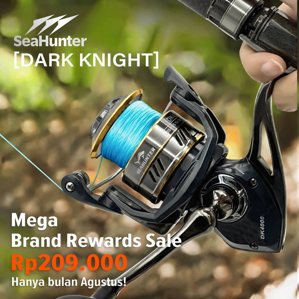[OFFICIAL] Reel Pancing SeaHunter  Dark Knight Reel Spinning DK 1000-7000 Saltwater Reel One Way Full Besi Laut Semua Logam Memutar Gulungan Pancing 5+1 BB 5.2:1 Rasio Gigi Tarikan Maksimal 15Kg Reel Spinning Reel Pancing Putar