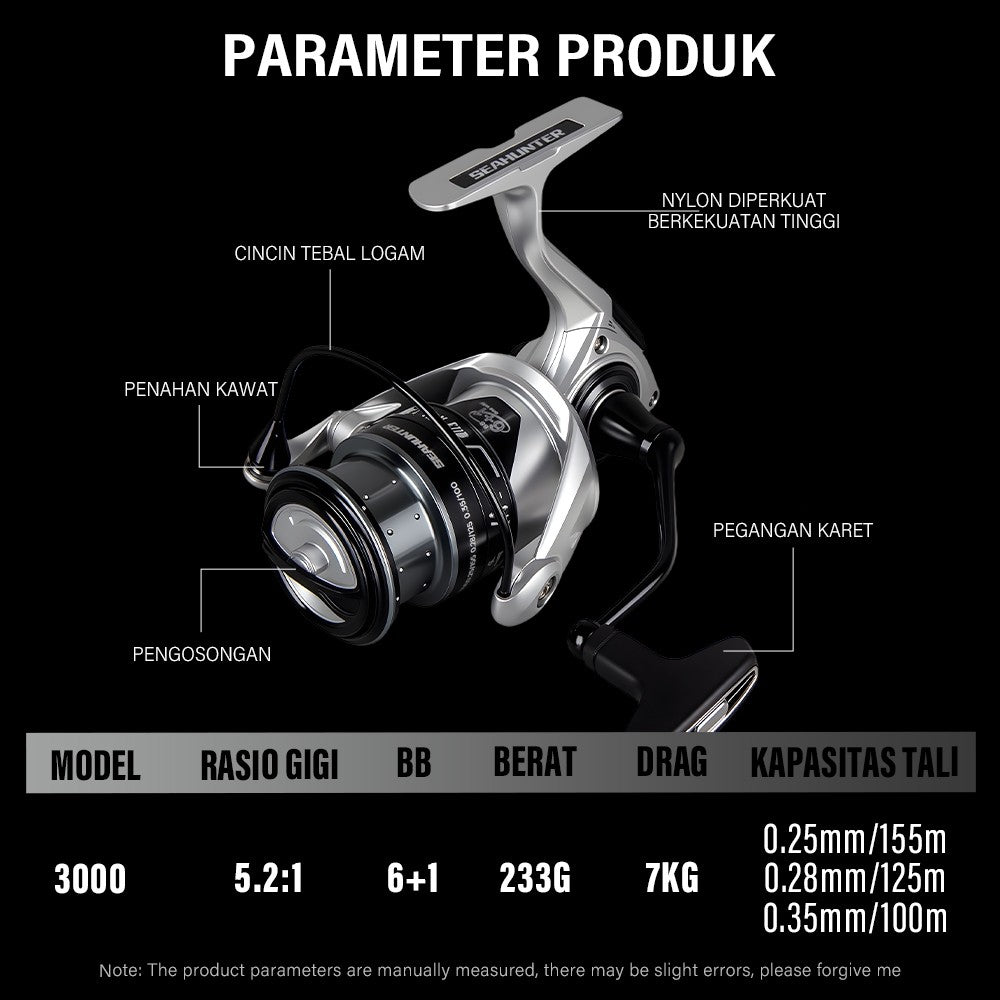 SeaHunter Cyberron 3000 Power Handle Reel 7kg Drag Saltwater Spinning Reel 1PC