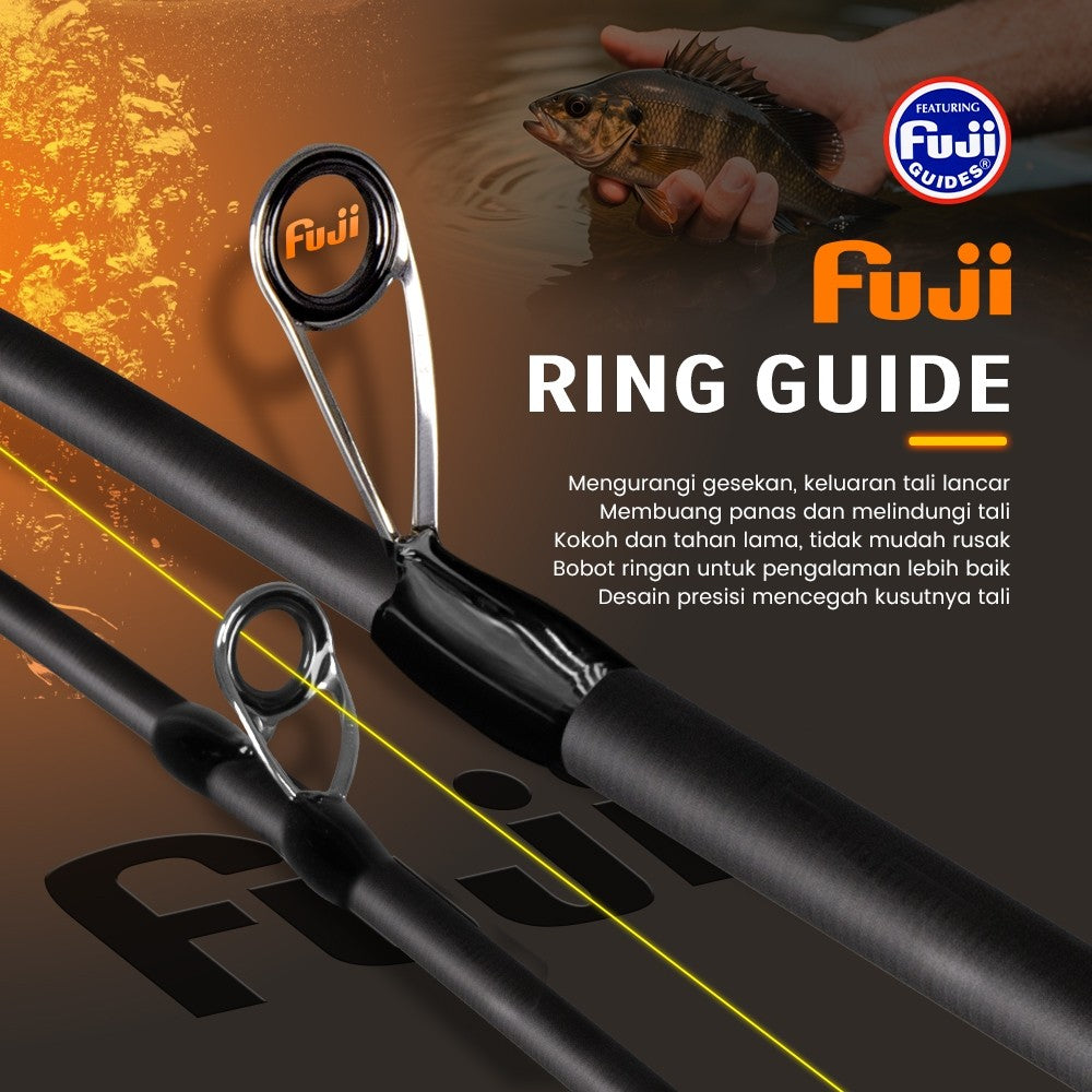 [OFFICIAL] SeaHunter Black Arrow Telescopic Rod Joran Pancing, FUJI O Ring 1.5m/1.68m/1.98m Long Castking Rod,30T Batang Kosong Kain Karbon,Power L Spinning/BC Fishing Rod Tombol Suara Lampu Tiang Ikan Mikro