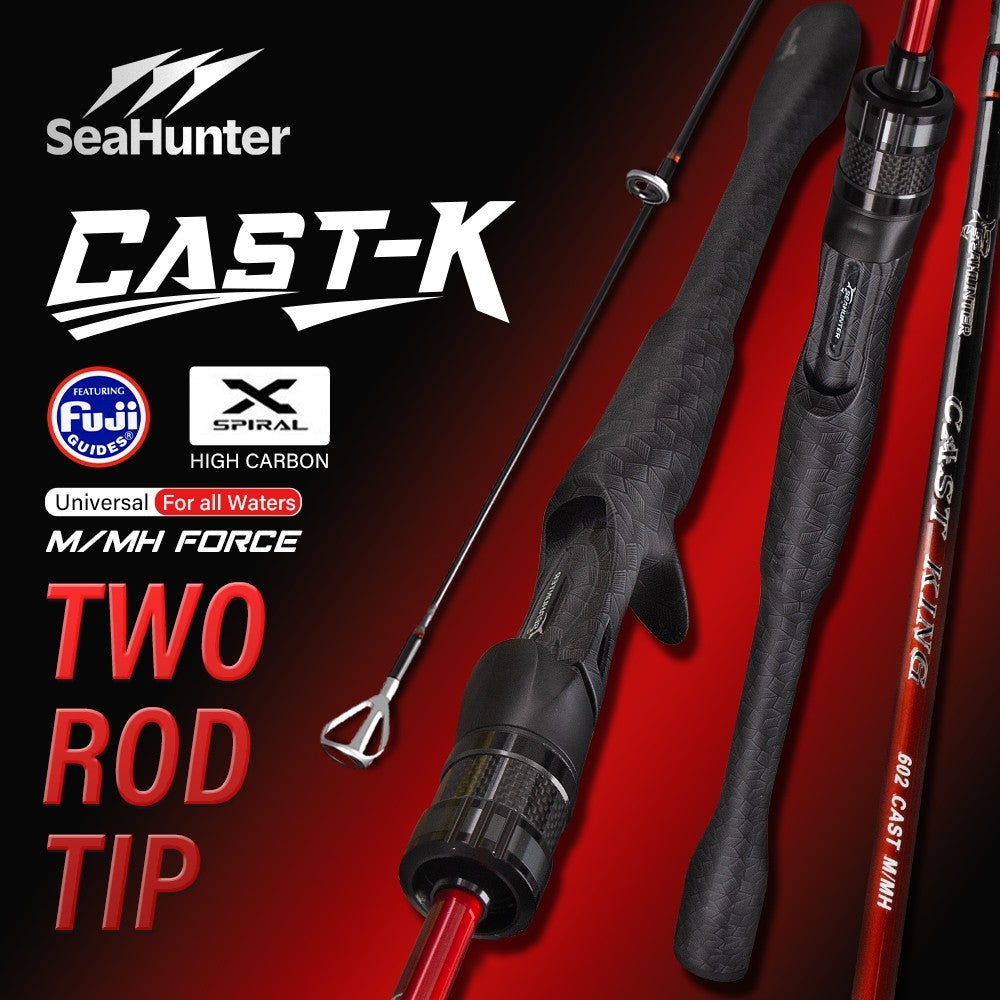 SeaHunter Cast King Spinning Rod Power Handle Reel PE X8 Line Combo 1Set