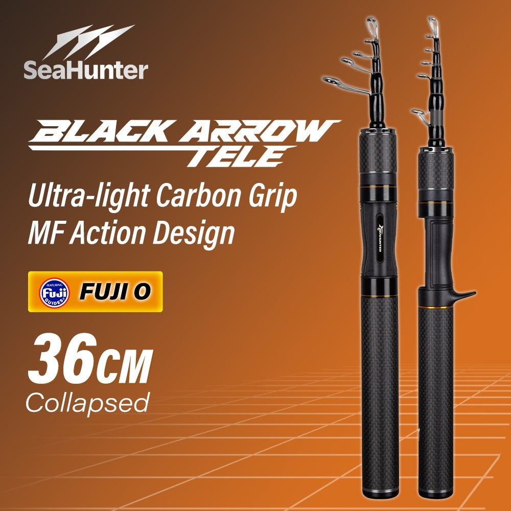 [OFFICIAL] SeaHunter Black Arrow Tele Joran Pancing + Black Arrow BC Reel Casting + Blue Shark Senar PE X8 = 1 Set