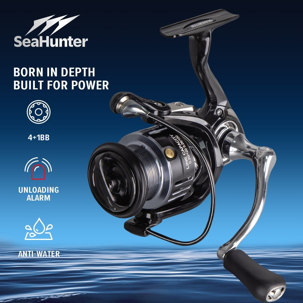 [OFFICIAL] SeaHunter Blue Shark Reel Pancing Power Handle Spinning reel,BB 4+1 Bearings, 5.2:1 Gear Ratio, Max 8KG Drag,Kumparan Dangkal Aluminium,Freshwater/Saltwater Fishing